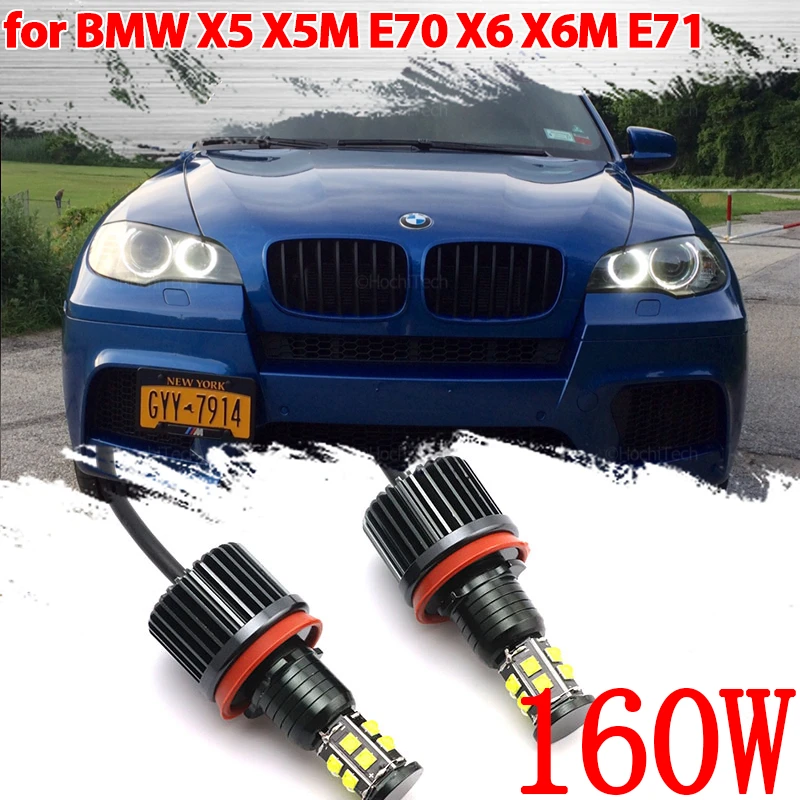 

Error Free White LED Angel Eye Halo Ring Marker Light Bulbs For BMW X5 X5M E70 X6 X6M E71 2007-2011 Daytime light 160W 6000K