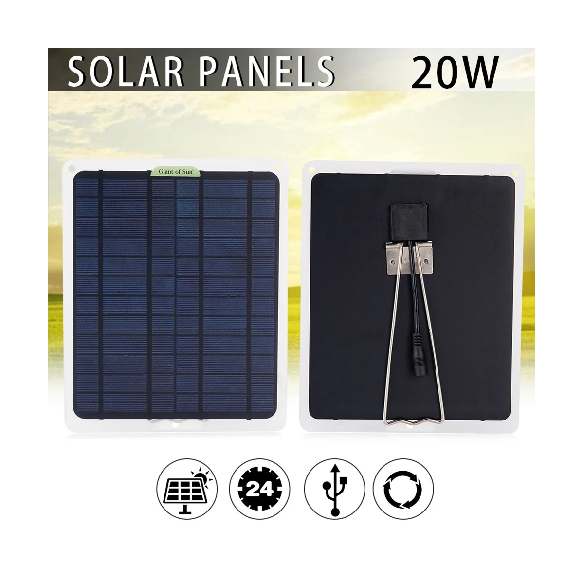 Панель солнечных батарей 20 Вт 12 В 10 А контроллер батареи автомобильное зарядное