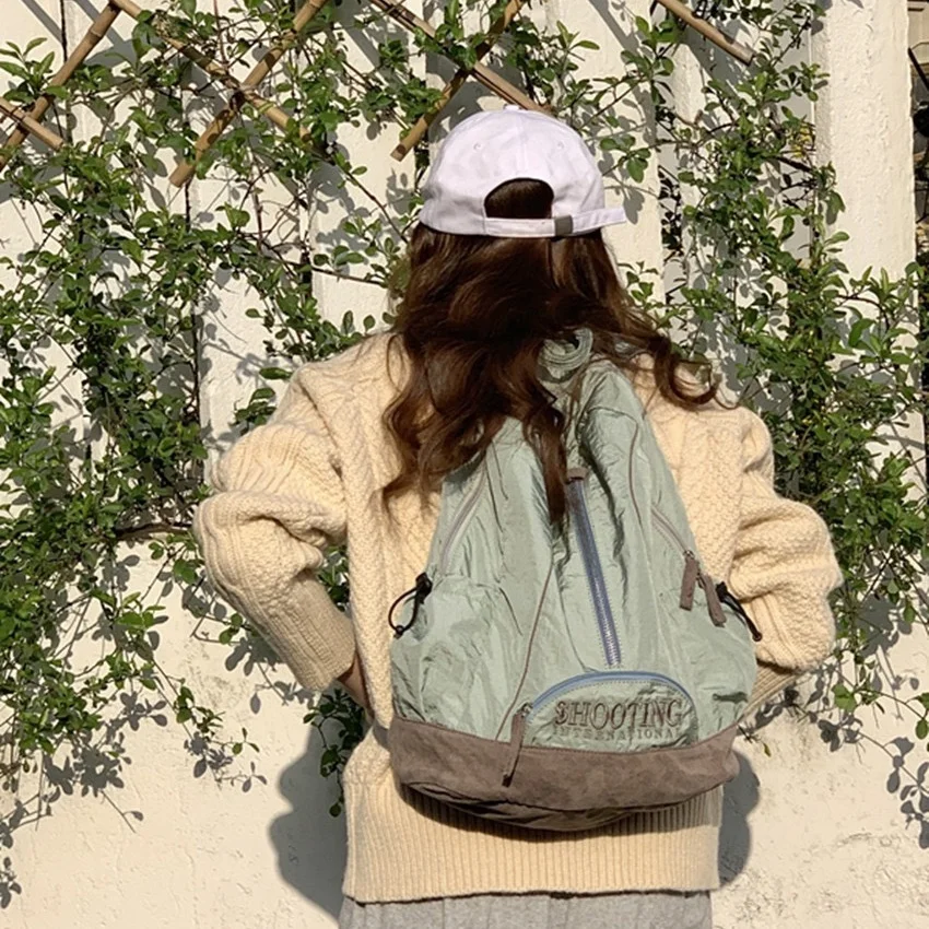 Y2K Korean Fashion Casual Book Bag  Backpack Student Bags Schoolbag Kids Travel Girls Ladies Nylon Leisure Backpacks for Women