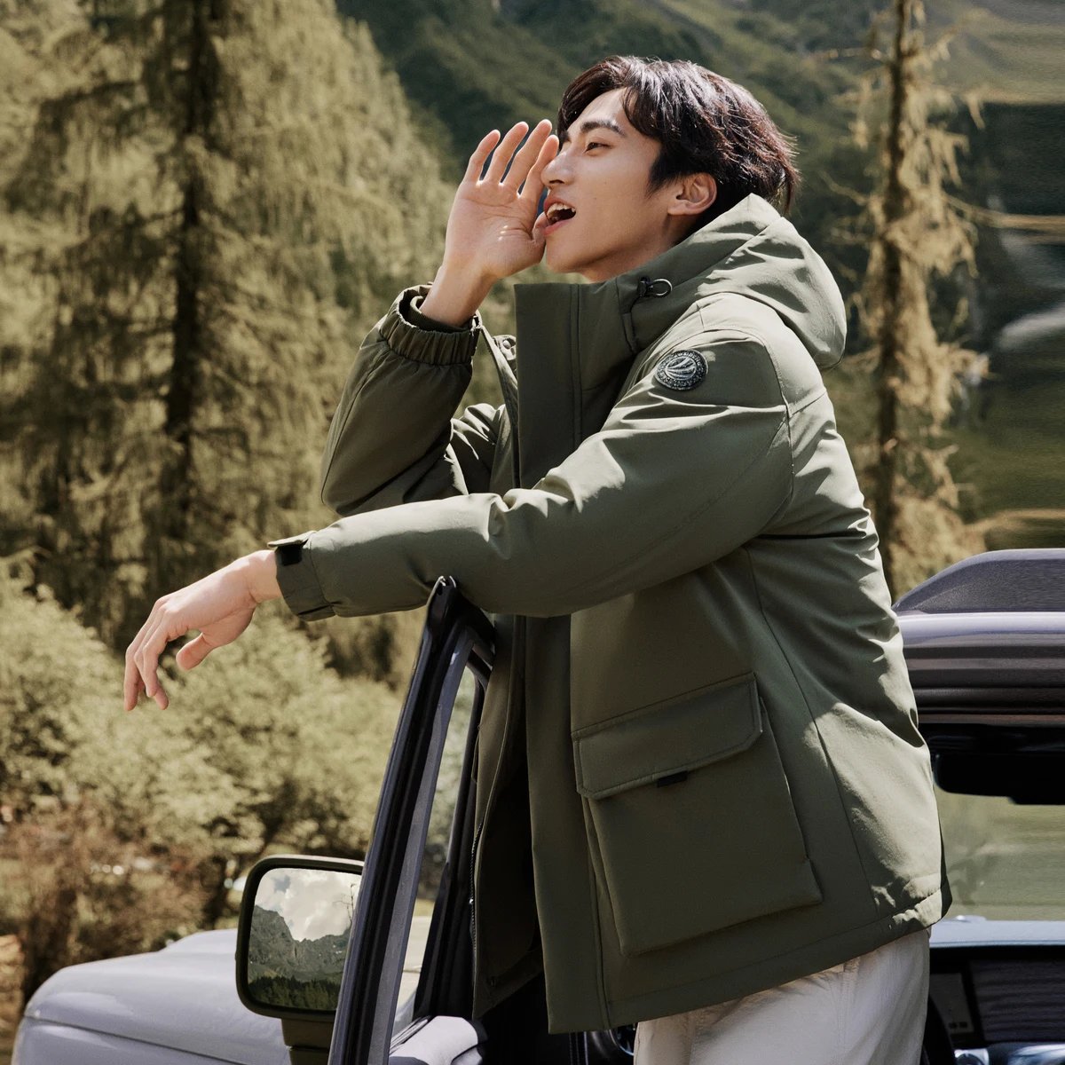 Зимняя пуховая куртка для мужчин BOSIDENG с капюшоном