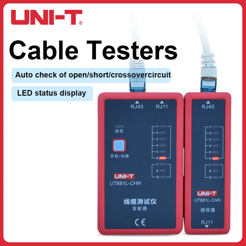 

UNI-T Handheld Ethernet/Telephone/BNC/HDMI Cable Tester Tracker LAN Auto Network LED Test Repair Tool UT681C/L/HDMI