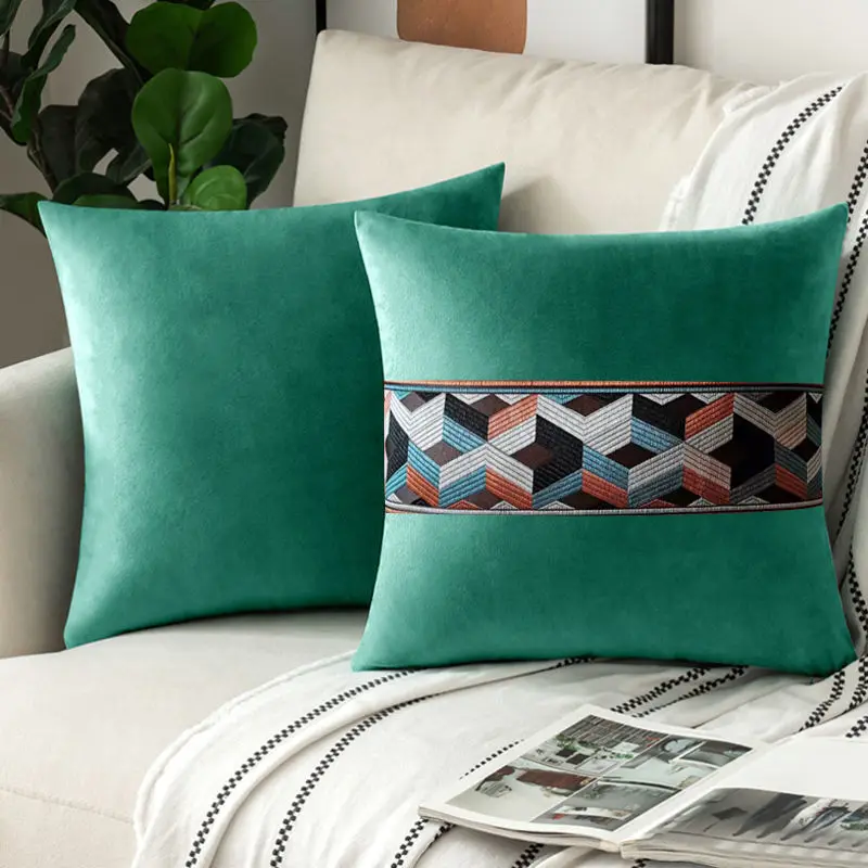 

High-grade Comfortable Cushion Cover Dutch Velvet Fabric Chinese Retro Lace Fashion Pillow Cover Sofa Pillow Back Cover