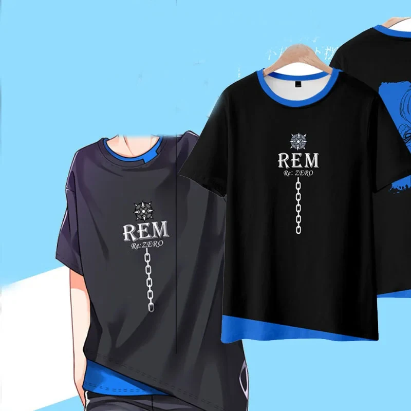 Футболка Мужская/женская с рисунком аниме Life Different World Rem для косплея топы