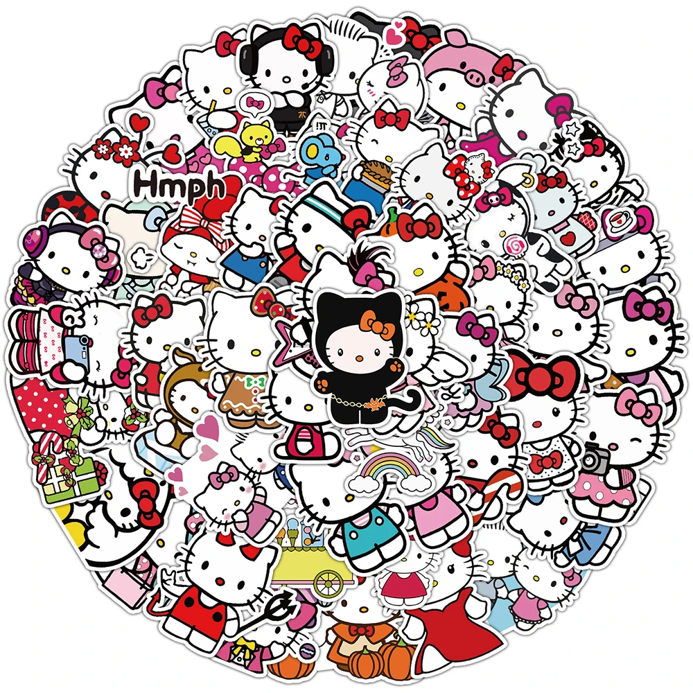 10/30/50 шт. кавайные аниме наклейки Hello Kitty милые детские с героями мультфильмов Sanrio