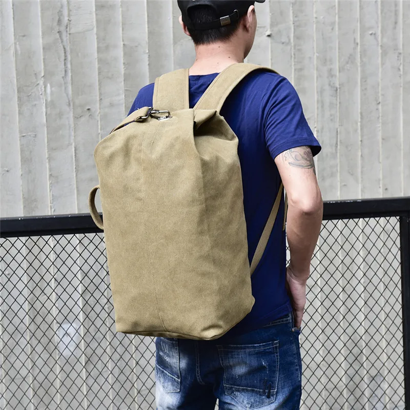 

2022 New Large Capacity Rucksack Man Travel Bags Mountaineering Backpack Male Luggage Canvas Bucket Shoulder Bags Men Backpacks