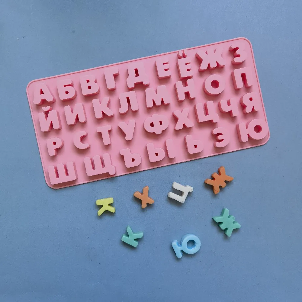 

3D Russian Alphabet Silicone Mold Letters Chocolate Mould Cake Decorating Tools Tray Fondant Molds Jelly Cookies Baking Mould