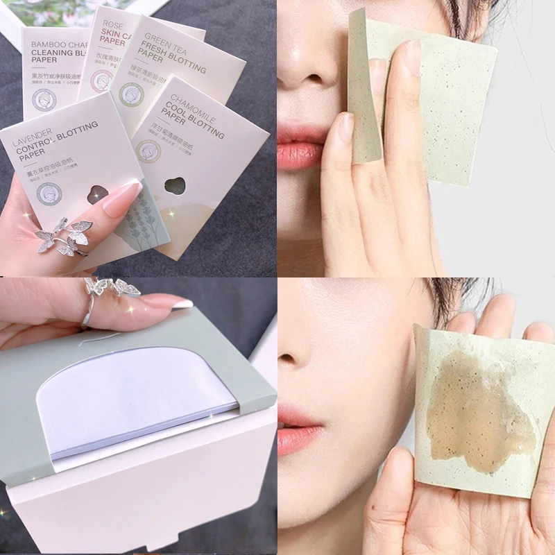 

100Pcs/Pack Face Oil Blotting Paper Portable Matting Face Wipes Cleanser Oil Control Oil-absorbing Sheet Face Cleaning Paper