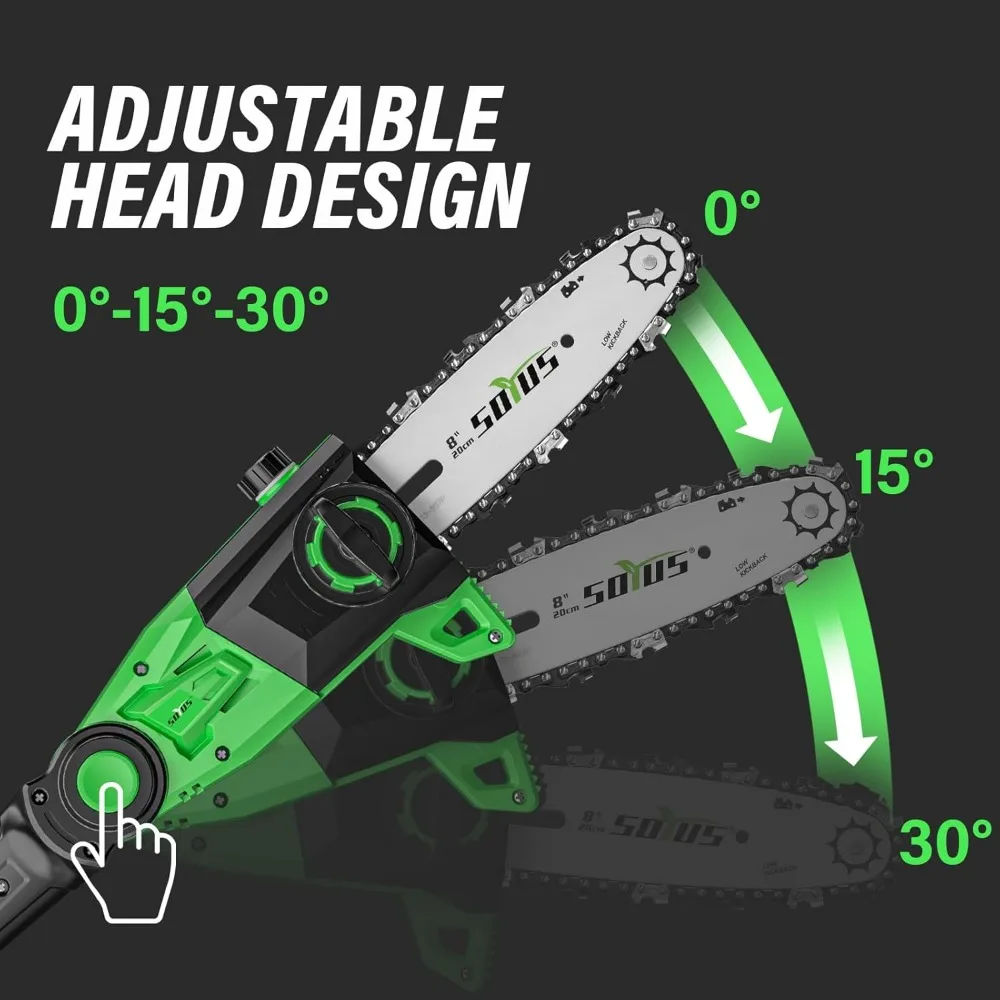 Полюсная пила 8-дюймовая аккумуляторная электрическая с максимальным вылетом 15