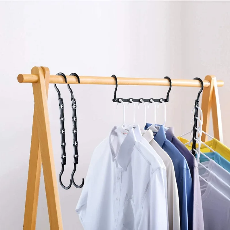 

5/10pcs Multifunctional Five-hole Plastic Windproof Clothes Hanger Drying Hook Rack Rotatable Storage Hook Bedroom Supplies