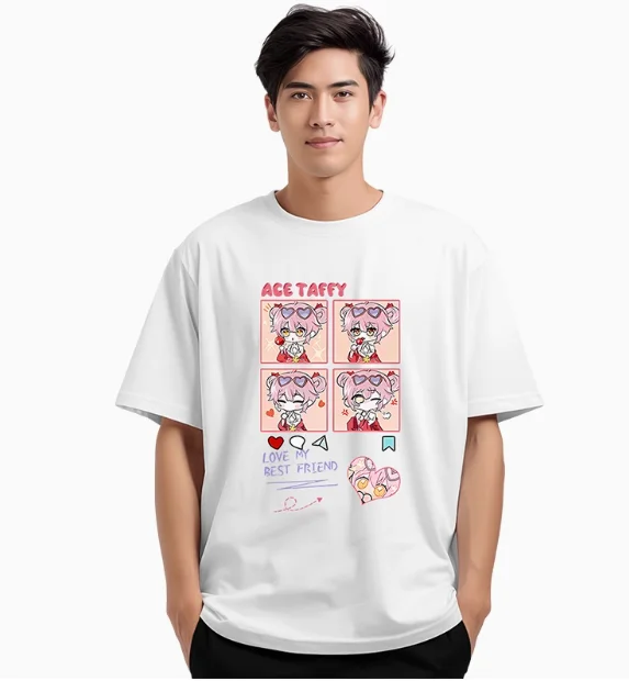 Летняя футболка с коротким рукавом и аниме Vtuber Ace Taffy костюм для косплея