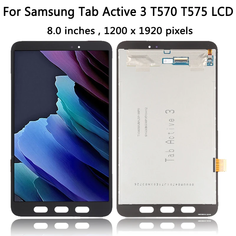 Фото 8-дюймовый0-дюймовый ЖК-дисплей SM-T570 SM-T575 для Samsung Tab Active 3 3-го поколения 3-го поколения T570 T575 ЖК-дисплей с цифровым преобразователем сенсорного экрана в сборе №3