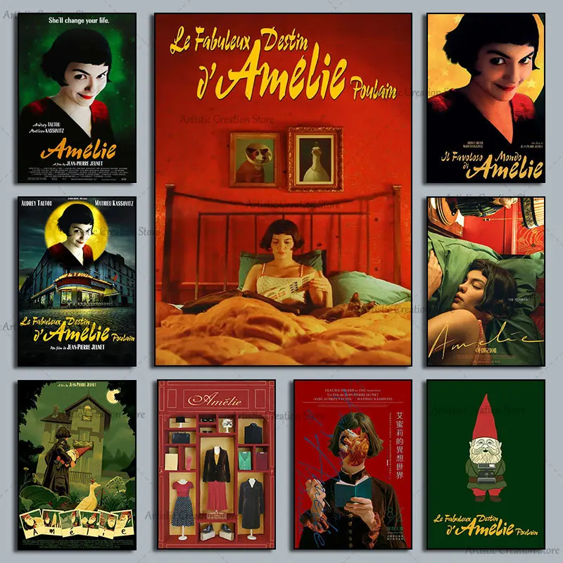 

Amelie кино плакаты искусство французский классический фильм Amelie Холст Живопись Печать картины для спальни скандинавский настенный искусств...