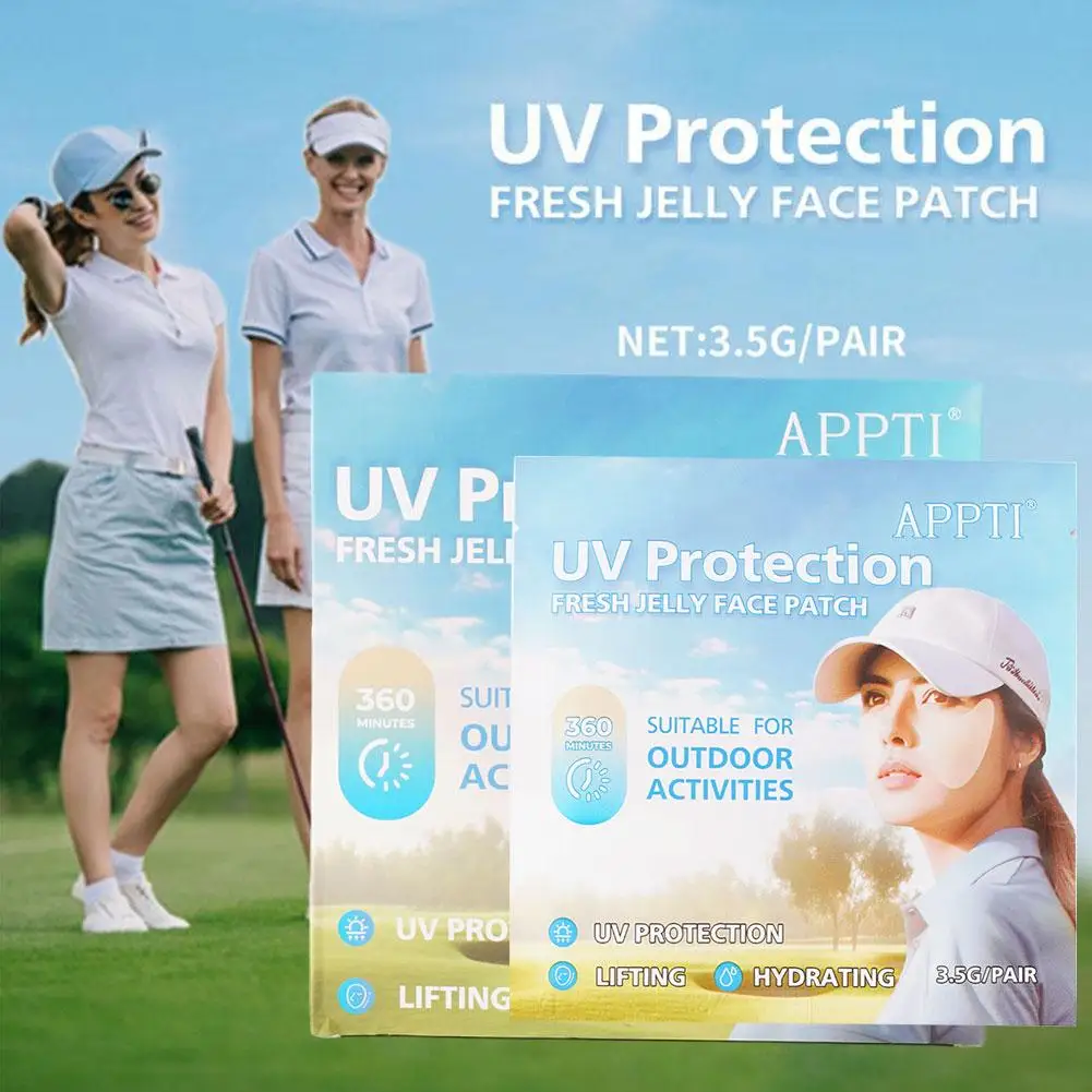 

1box UV Face Patch Golf Sun Protection Stickers For Outdoor Activities Daily Sunblock Gel Pearl Patches With Skincare moist Y0U6