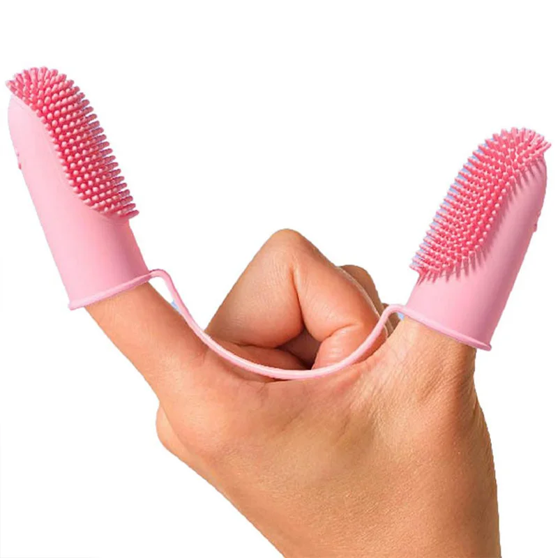 

Pet Toothbrush Oral Cleaning Tools Cat Toothbrush Pet Two-finger Toothbrush Dog Toothbrush TPR Pet Supplies