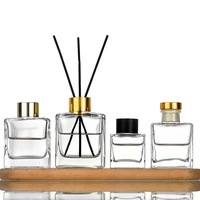 3pcs 50100150ml square perfume glass empty bottle essential oil diffuser decorative fragrance bottle