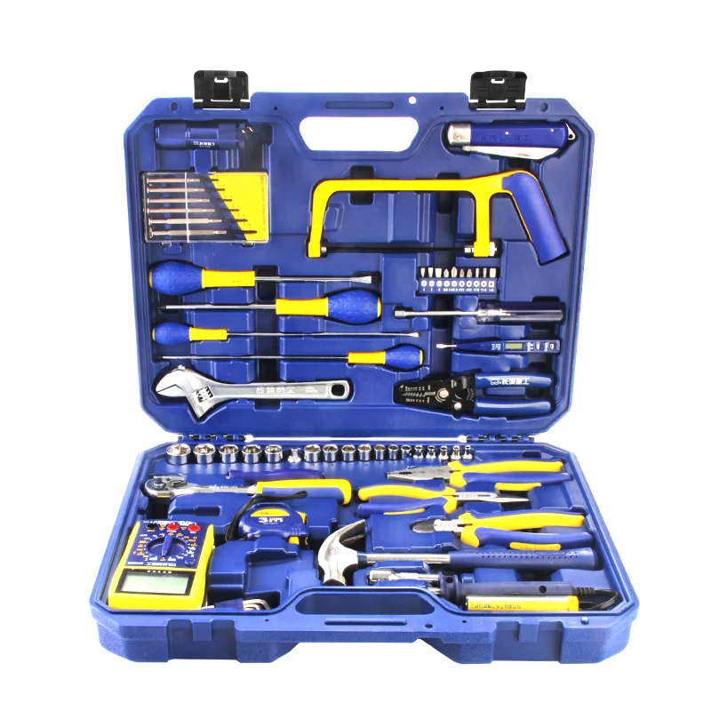 Multifunctional Electrician Tool Storage Box Plastic Blue Hard Box Professional Large Toolbox Home Repair Set Portable Toolbox