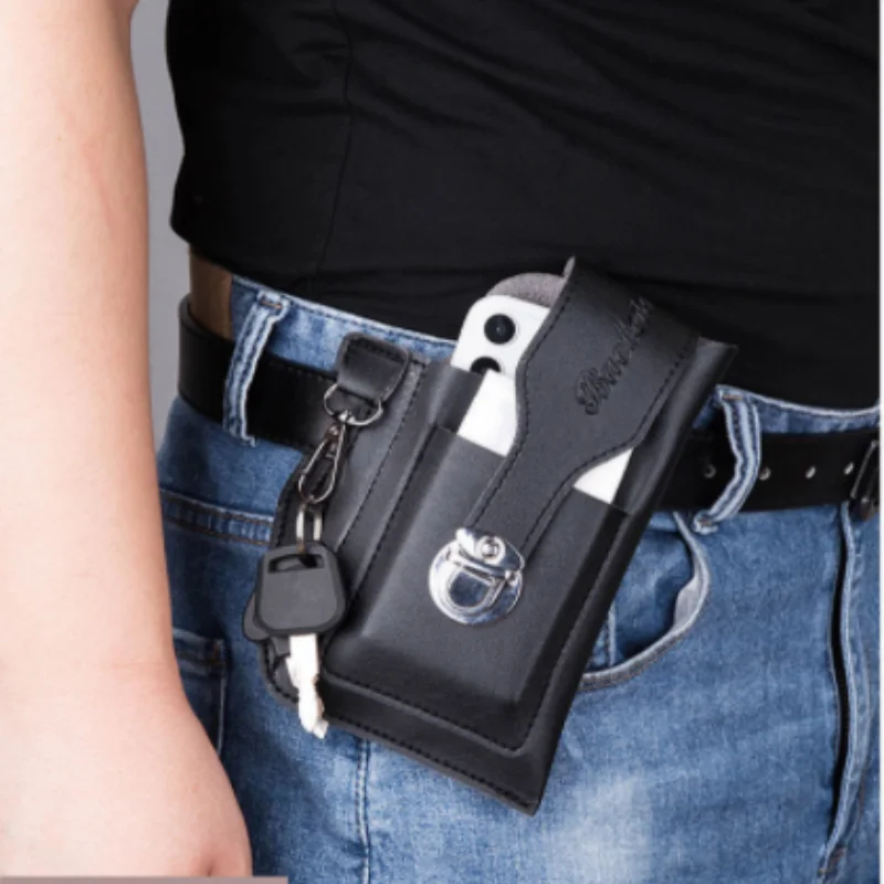 Leather Phone Holster With Belt Clip Leather Cellphone Holder For Belt Pu Belt Phone Pouch Wallet Case Compatible Leather Case