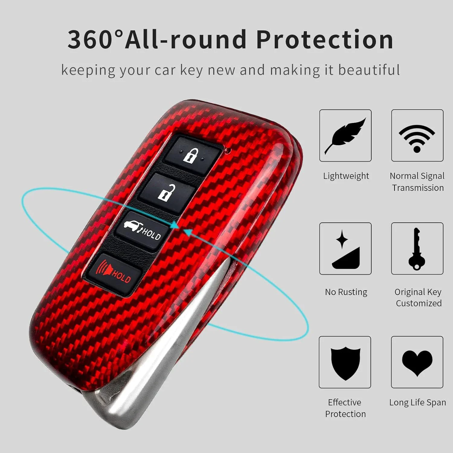 Чехол для ключа Lexus из углеродного волокна ES200-ES350 GX460 LC500 LS350 LS500h LX600 защитный чехол