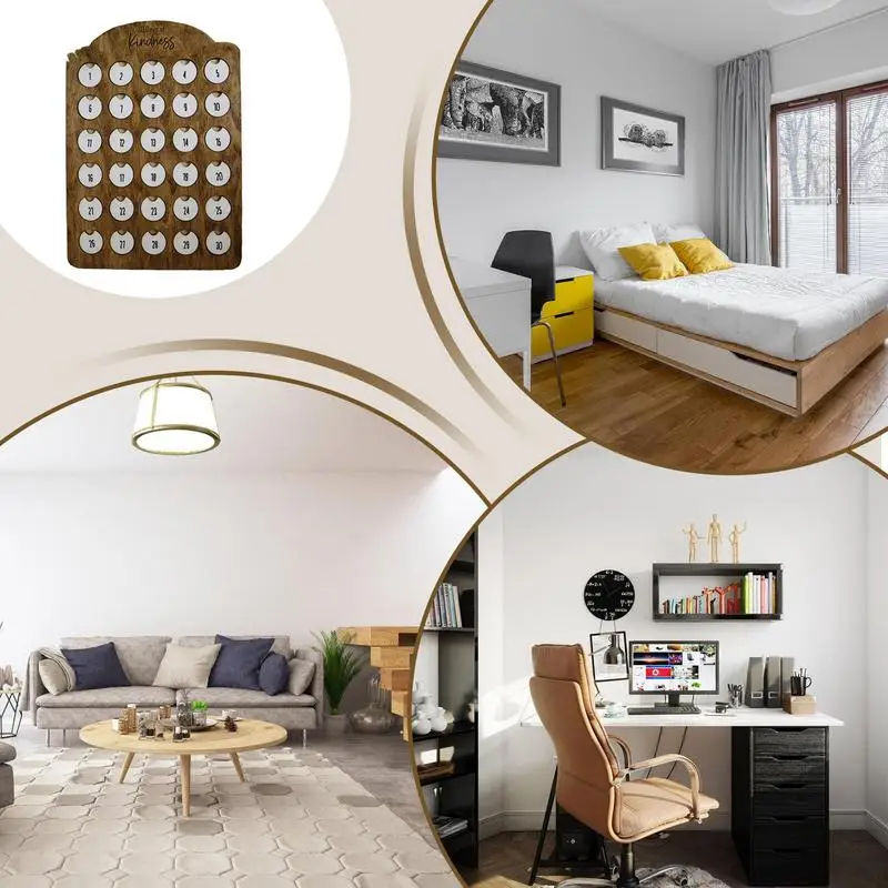 Рождественский календарь Acts Of Kindness Деревянные настенные календари Ежедневные