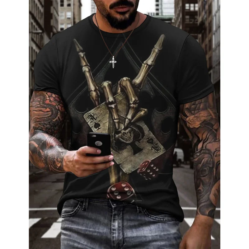 

Мужская футболка с коротким рукавом, круглым вырезом и цифровой печатью