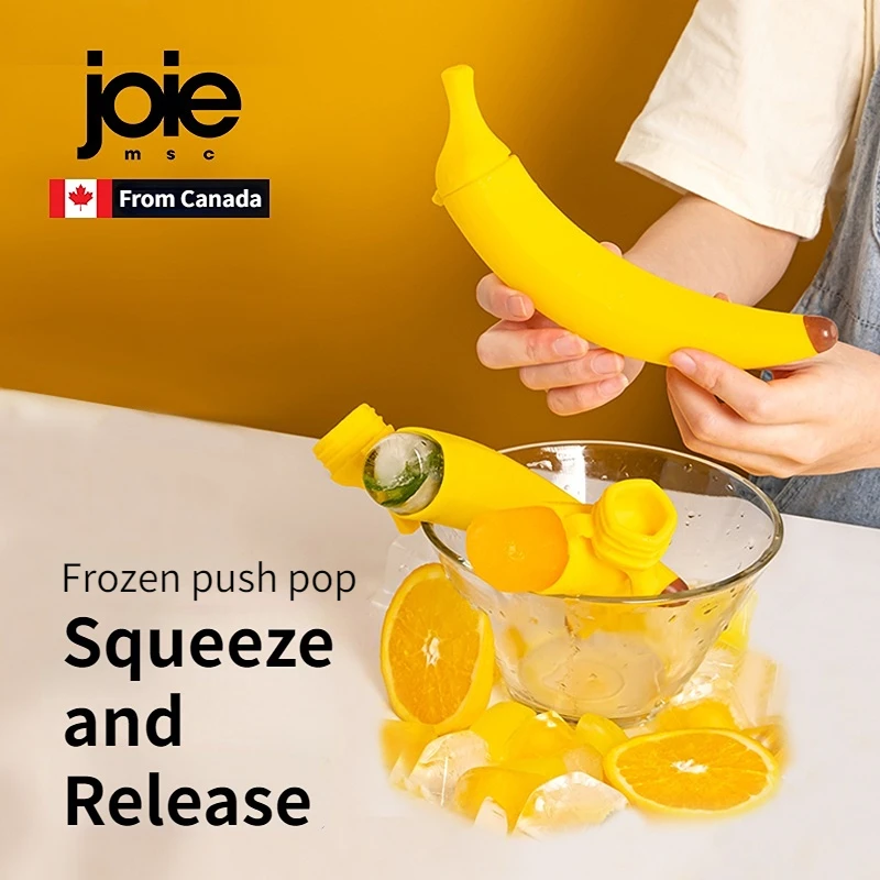 

Joie Monkey Forzen Push Pop- Kids Ice Cream and Shaved Ice Maker - Handheld Popsicle Silicone Mold - Food Grade DIY Ice