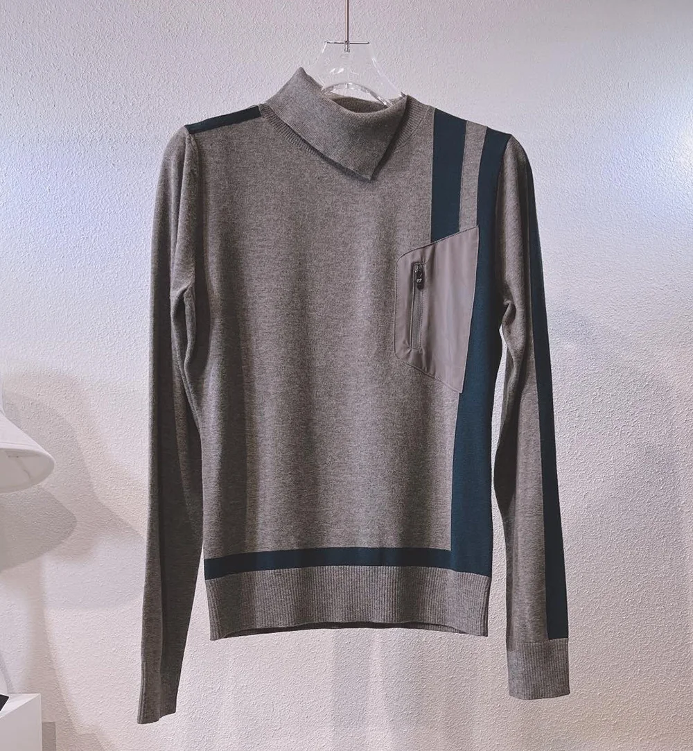 

【Clearance Sale】Women's Golf Knitted Long Sleeved Shirt Pocket design Fall Winter High Neck Sweater 【Only 4 left】