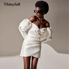 Короткие свадебные платья с пышными рукавами для сердечек, простые атласные пляжные свадебные платья в стиле бохо для принцессы, свадебное платье, платья для невесты, 2022