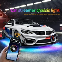 4pcs car underbody streamer ambient light strip backlight flexible rgb app remote led decorative styling atmosphere neon lamp