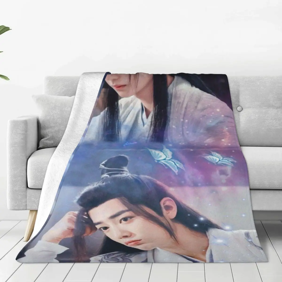 

The Untamed Blankets Flannel All Season Xiao Zhan Wang Yi Bo Portable Lightweight Thin Throw Blankets for Bed Outdoor Bedspreads