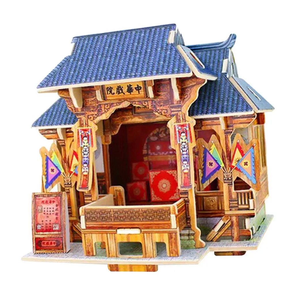 

1/24 DIY Miniature Kits 3D Dollhouse with Furniture Chinese Theatre Gift Decor