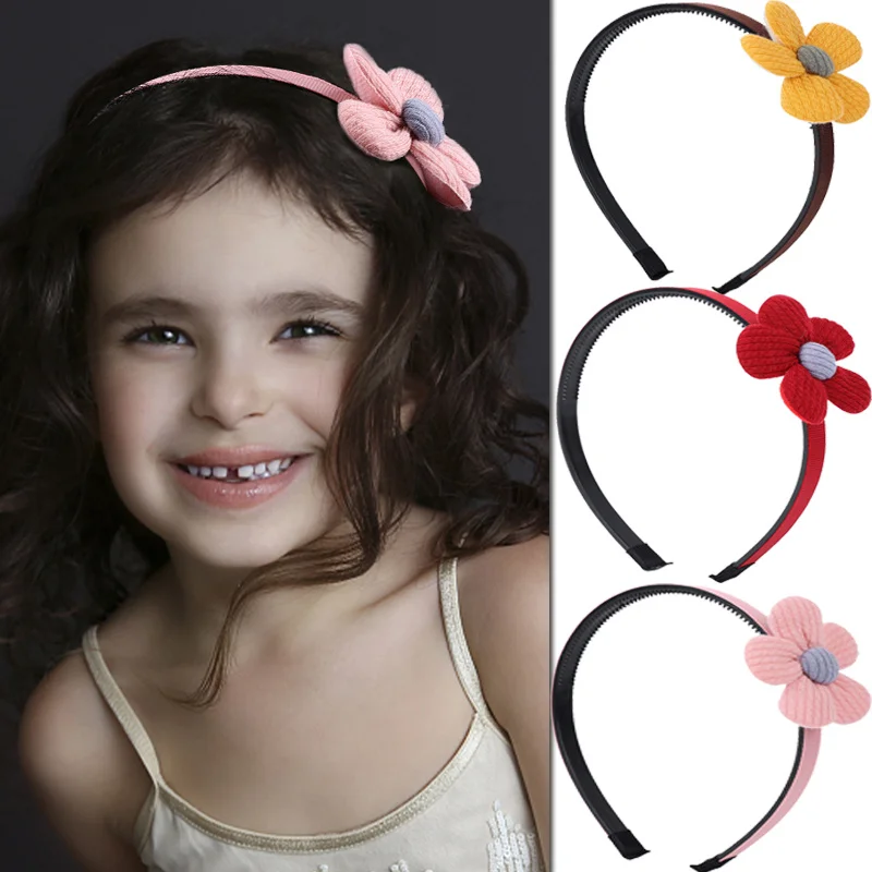 

Korean Color Flower Plastic Cute Girl's Hair Hoop Broken Hair Teeth Non-slip Hairbands Birthday Party Fashion Women's Headwear