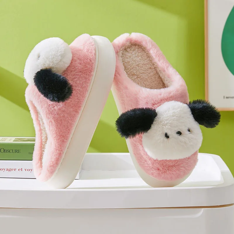 

Bebealy Lovely Slippers Women New Light Couple Cute Dog Indoor Floor House Shoes Premium Cartoon Home Cozy Soft Cotton Slippers
