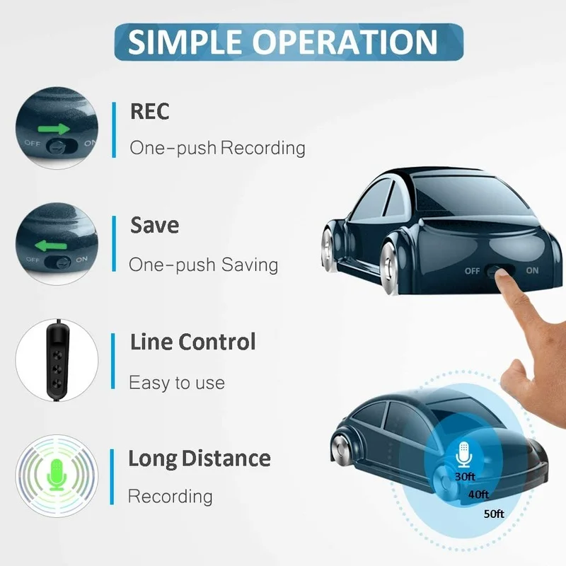 

4GB-32GB Recorder Keychain 2400 Hours Recording Capacity Audio Recorder Is Suitable for Children Classrooms Lectures Meetings