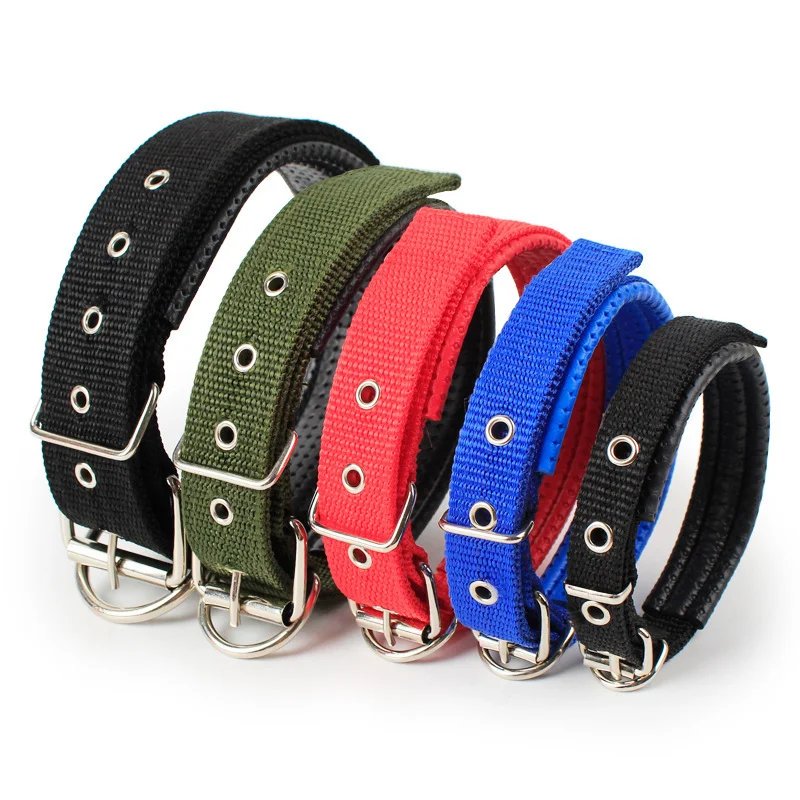 Nylon Pet Collars PP Adjustable Neckband Foam Padded Dog Collar Soft Durable For Small Medium Large Dogs And Cats Pets Supplies