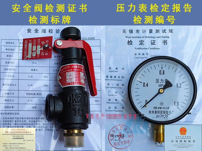 Special Pressure Relief Valve Security Inspection Safety Valve Pressure Gauge