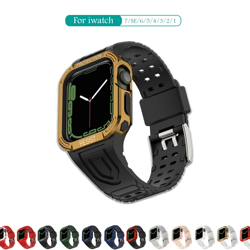 

Армированный чехол из ТПУ для Apple watch Band 40 мм 44 мм, аксессуары для iwatch series 7 SE 6 5 4, защитный чехол, 41 мм 45 мм