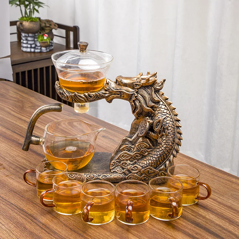 

Creative GlassTea Set Automatic Teapot Tea Infuser Magnetic Water Diversion Heat-resistant Kungfu Tea Drinking Tea Make