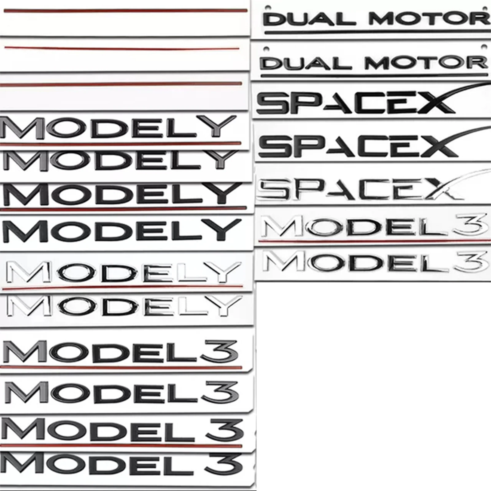 

Underlined Letter Car Emblem for Tesla Model 3 Model Y Car Styling Refitting High Performance Trunk Badge Sticker Decal