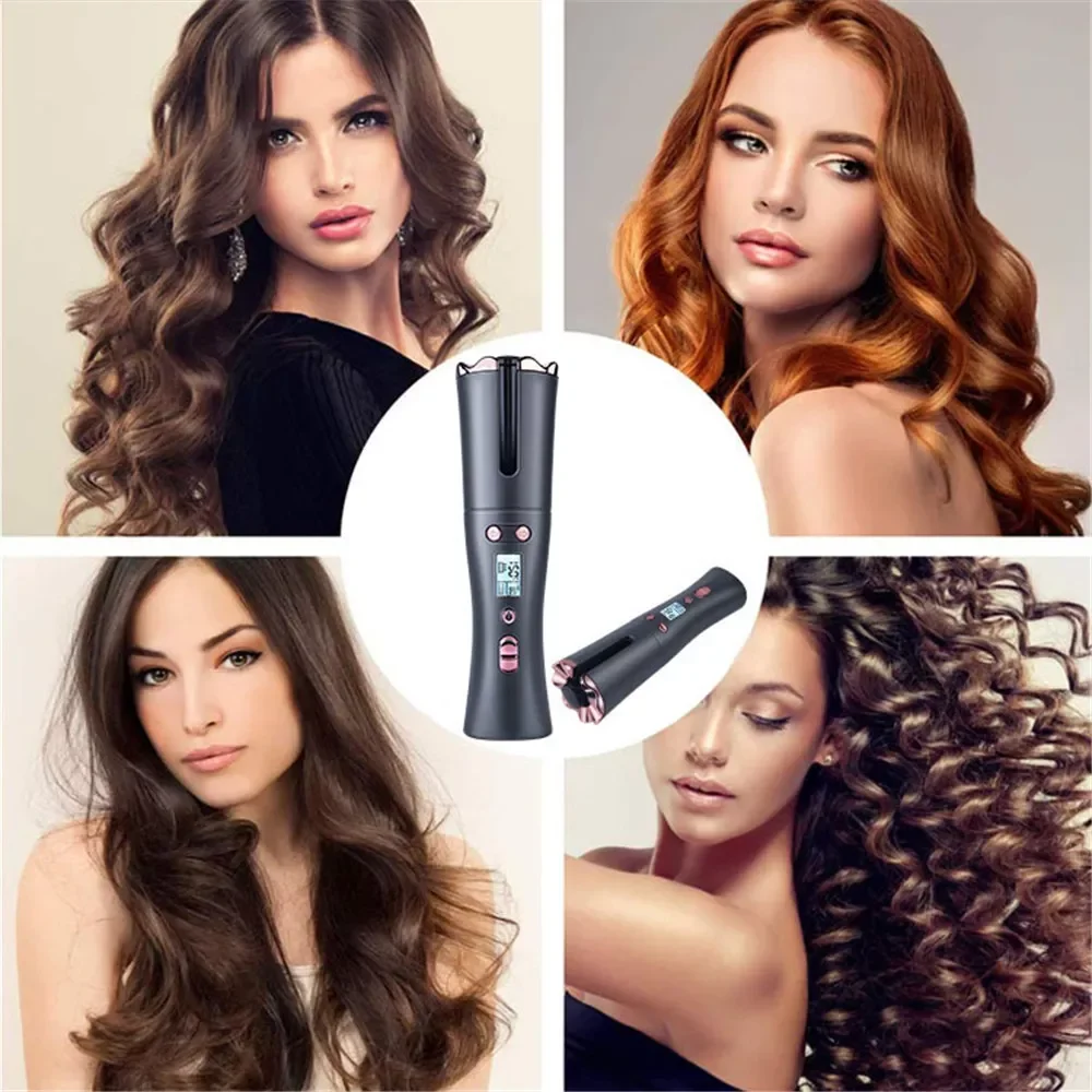 Professional Curling Iron USB Charging Electric Automatic Rotating Hair Curler Wand Bar Hair Waver Styling Tools Hair Iron