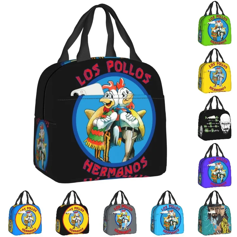 

Distressed Breaking Bad Portable Lunch Box for Women Waterproof Los Pollos Hermanos Cooler Thermal Food Insulated Lunch Bag