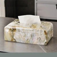 ceramic tissue box desktop washroom napkin paper towel box luxurious box cover office hotel home decor