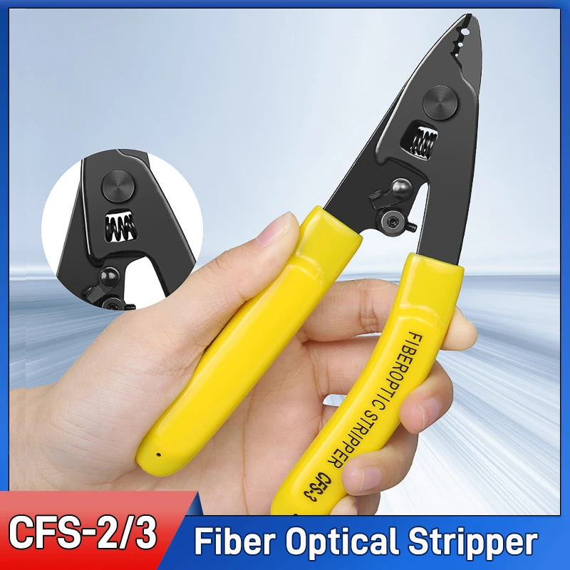 

SUOSOK Fiber Optical Stripper, Plier and Cutter for OM1 OM2 OM3 OM4 Fiber Cable Jacket Stripping CFS-2/3 Ports 900um-125um