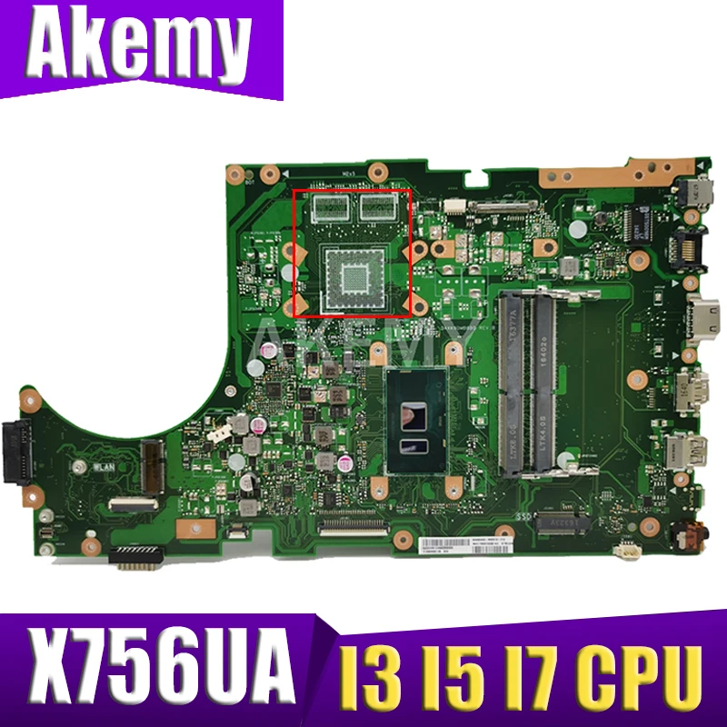 

K756UV материнская плата для Asus X756UV X756UAK X756UA X756UJ X756UXM X756UQK X756UW I3-6100U I5-I7 процессор DDR4/DDR3 100% ТЕСТ ОК