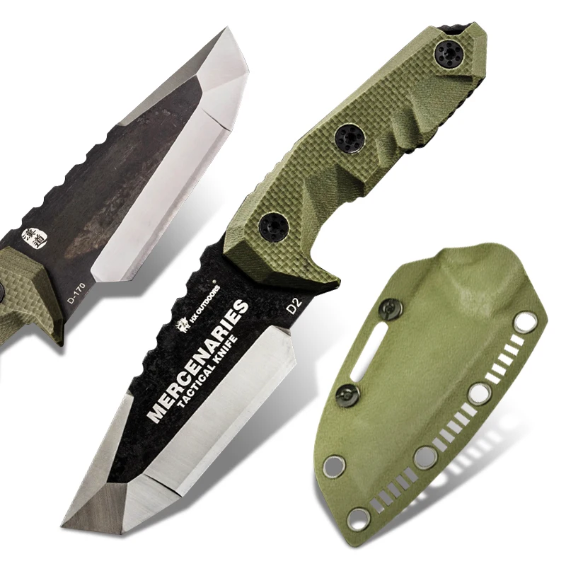 

Мини-нож HX для активного отдыха, тактический прямой нож, D2, стальной нож для кемпинга и приключений, оружие для защиты дикой природы и выживания