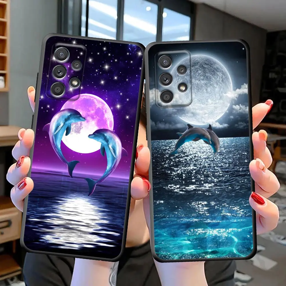 

Funda Coque Case for Samsung S22 S21 S20 S23 S8 S9 S10 Lite FE Plus Ultra 4G 5G Case Capa Para Cover Cute Dolphin Ocean Animal