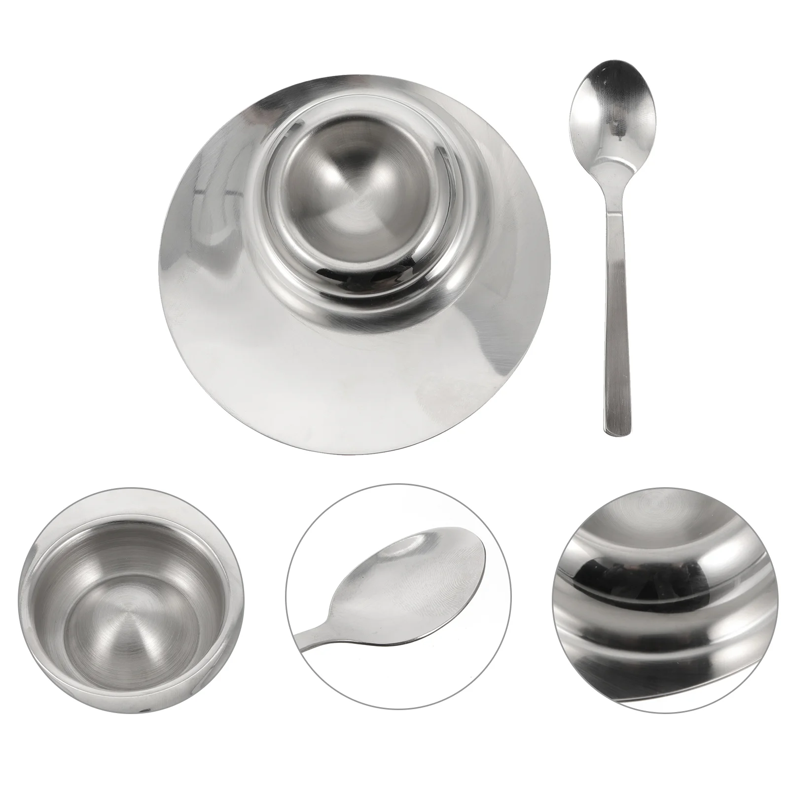 

Containers Fridge Egg Cup Set Breakfast Cups Pooper Scooper Metal Hard Boiled Spoon Holder Portable Stainless Steel Tray