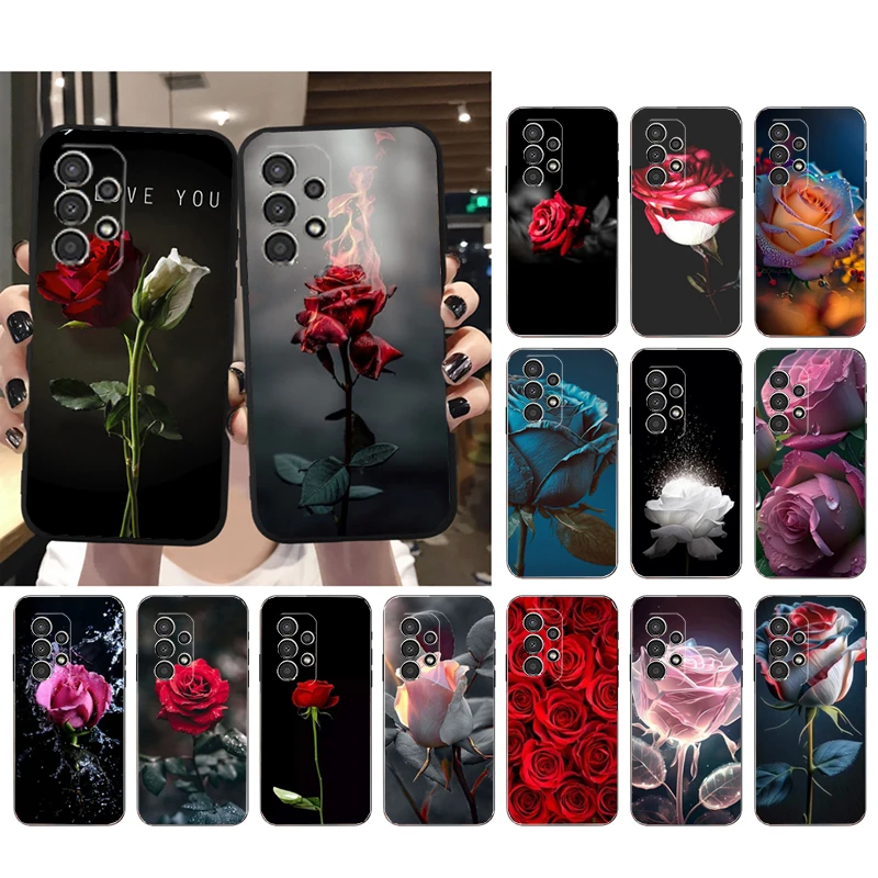 

Roses Flower Rose Phone Case for Samsung Galaxy A73 A13 A22 A32 A71 A33 A52 A53 A72 A73 A51 A31 A23 A34 A54 A52 A53S Funda