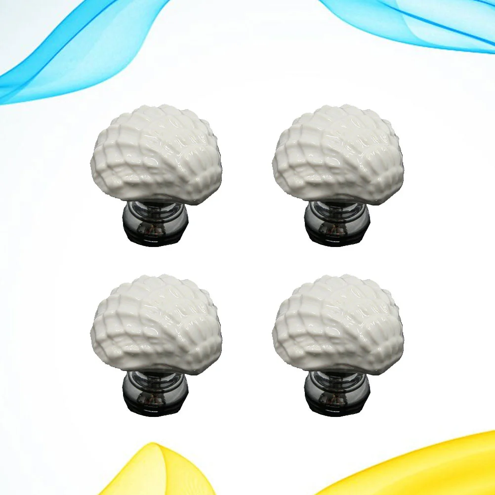 4pcs Knobs Nautical Style Furniture Handle Knobs Ocean Shell Drawer Cabinet Knobs Pulls Coastal Beach Style Handle for Cupboard