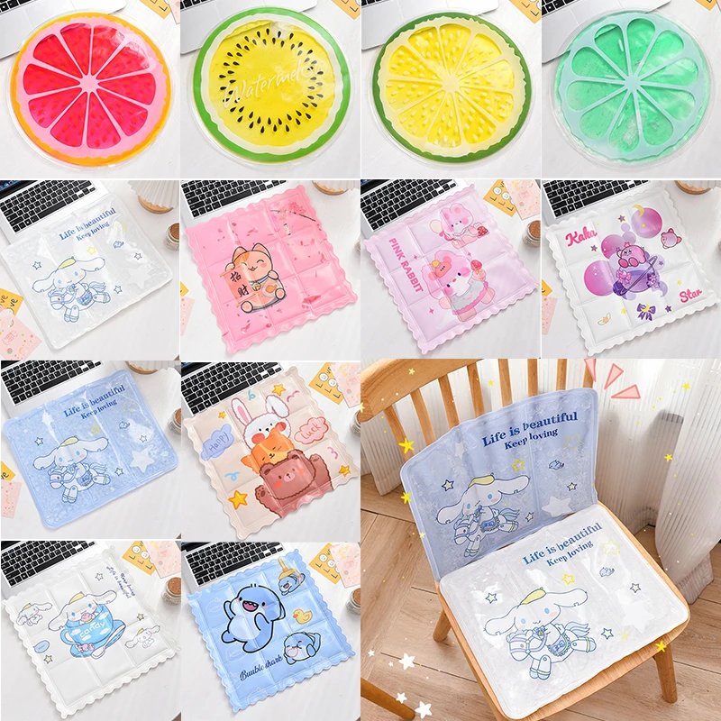 

Sanrios Little Fresh Kawaii Anime Cool Cushion Cinnamoroll Fruits Cooling Sofa Office Artifact Chair Mat Breathable Nap Ice Pad