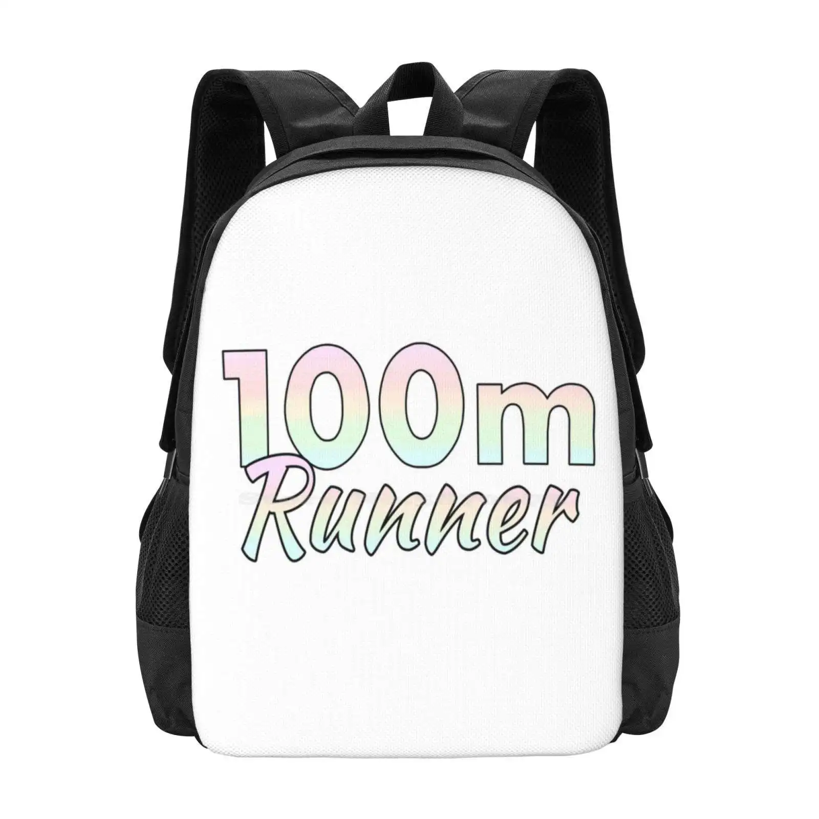 

100M Runner Rainbow Pastel Colours School Bags For Teenage Girls Laptop Travel Bags 100M Runner Race Sprint Track And Field